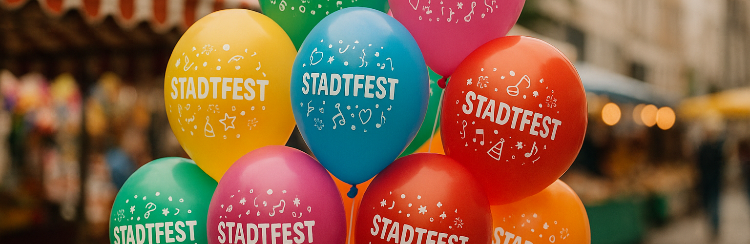 Bedruckte Luftballons für Stadtfeste