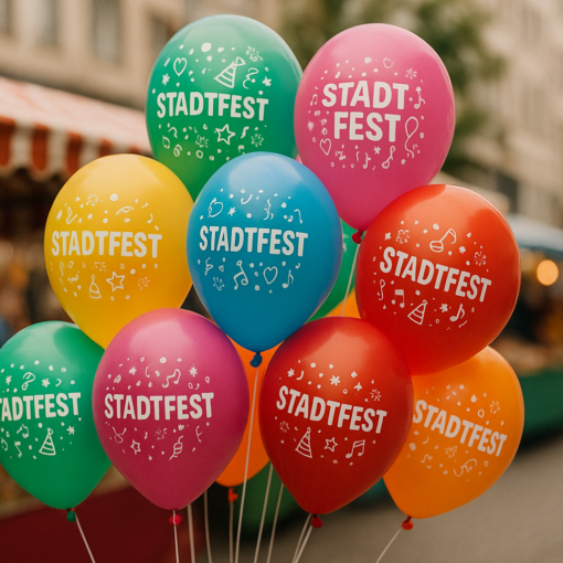 Bedruckte Luftballons für Stadtfeste